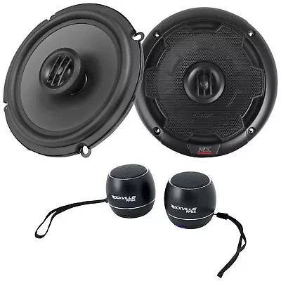 Pair MTX THUNDER65 6.5  240w 2-Way Car Speakers+(2) Portable Bluetooth Speakers • $99.95