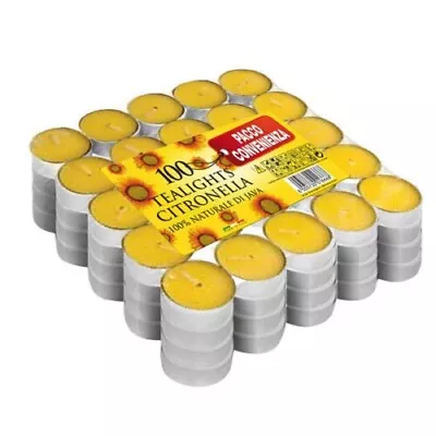 100 X Prices Citronella Tealight Candles Outdoor Garden Home Repeller Insect Fly • £14.99