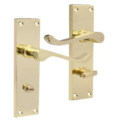 £13.40 • Buy Victorian Scroll Door Handles Lever Latch Lock Bathroom Chrome Brass Satin Black