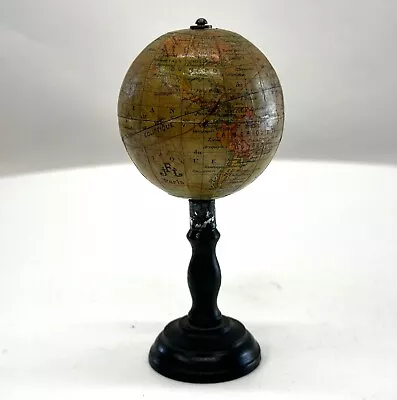 Antique Terrestrial Pocket Miniature Globe By JFL Paris • $299