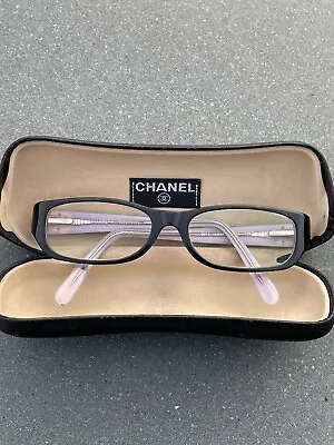 £95 • Buy Chanel Black Resin Glasses Frames And Hard Case