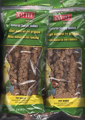 (2 Packs; 6 Oz Total) Kaytee Natural Spray Millet For Pet Birds 3 Oz • $19.89