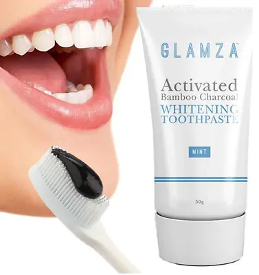 Bamboo Activated Charcoal Toothpaste Teeth Whitening Toothpaste Oral Care 50g • £3.89