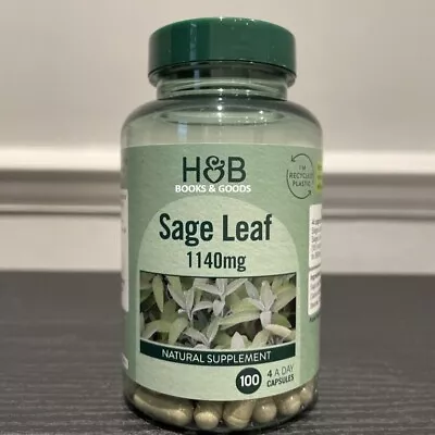 Holland & Barrett Sage Leaf 1140mg 100 Capsules Natural Supplement • £16.99