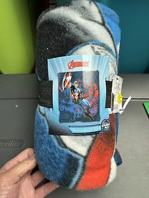 Disney Marvel Avengers Captain America Fleece Throw Blanket 50” X 60” NWT • $19.99