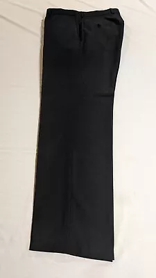 Hugo Boss James Brown US Flat Front Wool Dress Pants Slacks Black 34X33 Drk Gray • $24.95