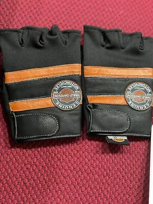 Harley Davidson Fingerless Gloves Leather 100% • $54.99