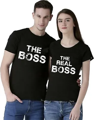 Couple Matching T-shirt The Boss The Real Boss T-shirt Valentine's Day Tee Top • £9.99