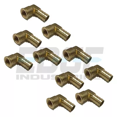 (10 PACK) 1/2 HOSE BARB ELBOW X 1/4 FEMALE NPT Brass Pipe Fitting Thread WOG • $73.10