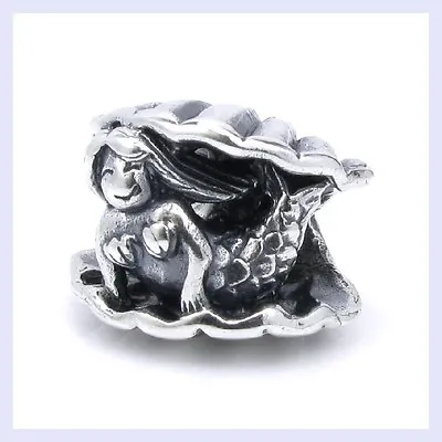 925 Sterling Silver Little Mermaid Seashell Bead For European Charm Bracelet • $22.98