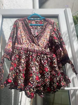Joe Browns Tunic 14 BohoFestival Spring And Summer. Pretty Floral 70’s Style • £2.50