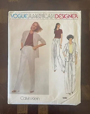 Vintage ORIGINAL Vogue American Designer 1980s CALVIN KLEIN Pattern 1885 • $9.99