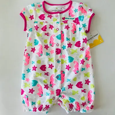 Baby Girl 9 Months Fish Romper Sunsuit Clothes Cotton Little Angel Seahorse • $16.99
