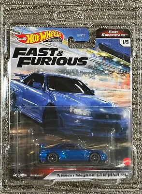 Hot Wheels Premium Fast & Furious Fast Superstars 1/5 Nissan Skyline GTR (BNR34) • $33.99