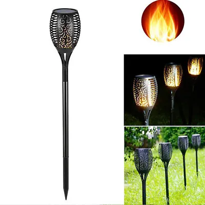 Solar Garden Lights Outdoor Waterproof LED Flickering Flames Torch • £34.99