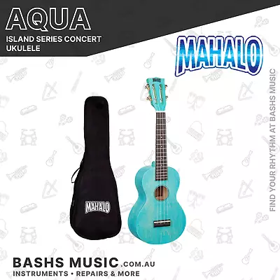 Mahalo Island Series Concert Ukulele Aqua Blue • $69