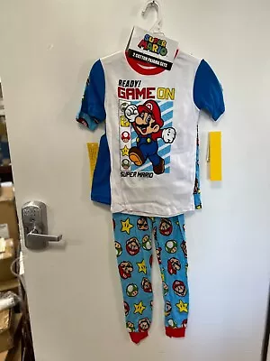 Boy’s 10 2 Pairs Of Super Mario Pajamas Sleepwear Game On Nintendo 4pc CLBM7 • $18.99