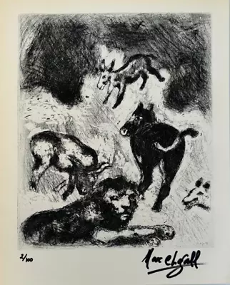 Marc Chagall Original Hand-signed Lithograph With COA & Appraisal Of $3500_ • $1499