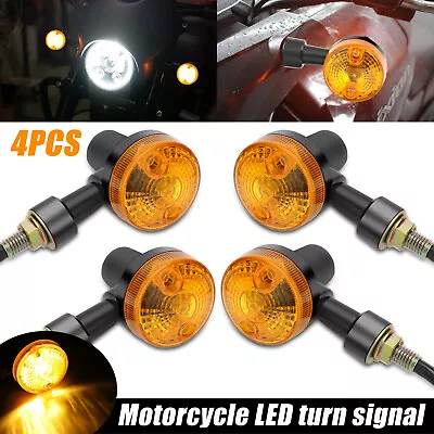 4X Motorcycle LED Turn Signals Amber Lamp Blinker Lights For Honda Yamaha Suzuki • $13.48