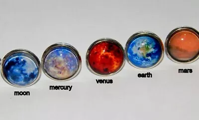 Solar System Cufflinks Planet Cufflinks Galaxy Accessories  Earth  Jupiter Sets • $20