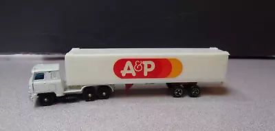 Vintage A&P Grocery Store Tractor Trailer Truck 6  Long Plastic & Metal 1970's • $18.95