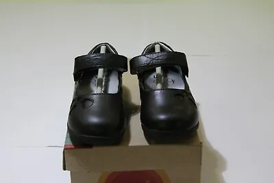 Umi *cayla*girls Black Leather Mary Jane Shoes Uk 7.5 Jr Eu 25 • £10