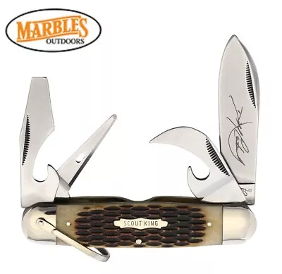 Marbles Scout King Pocket Knife Bone Handle Dave Canterbury Large Camp • $26.95