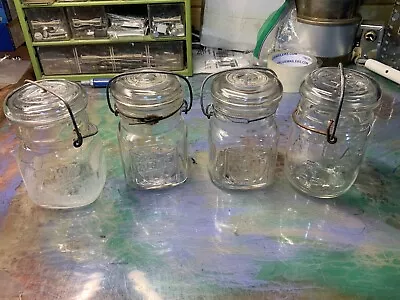 Ball Acme Atlas Pint Mason Jar Lot 4pcs  Ideal &  E-z Seal • $9.99