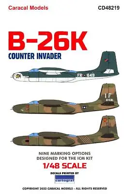 Caracal Decals 1/48 DOUGLAS B-26K COUNTER INVADER • $13.99