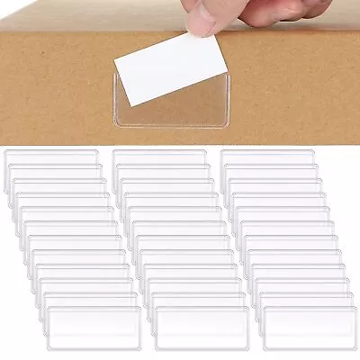 100 Pcs Label Holders Adhesive Label Pockets Mailbox Label Shelf Label Plasti... • $18.34