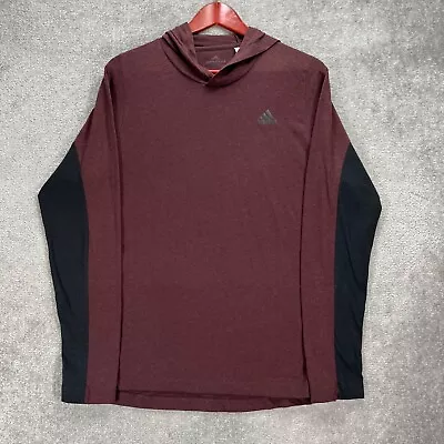 Adidas Hoodie Mens Size Medium Ultimate 2.0 Maroon Pullover Lightweight Athletic • $14.20