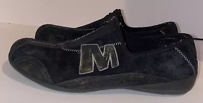 Merrell Shoes Womens 8 Arabesque Front Zip Slip On Flats  Black Suede • $19.99