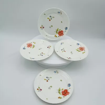 Mikasa  JUST FLOWERS  Bone China Set Of (4) Four ” 6.5” Bread Plates • $24.95