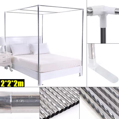 Canopy Bed Frame Post Stainless Steel Mosquito Netting Frame Bracket Four Corner • $36.54