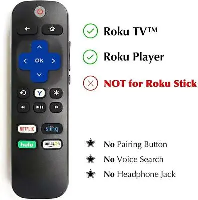 Replacement Universal ROKU TV IR Learning Remote For All Roku Box And Roku TV • $12.99