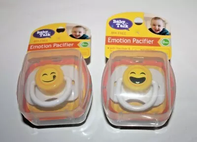 LOT  OF 2  BABY TALK Emotion Pacifiers 0 Months + Travel Box • $9.50