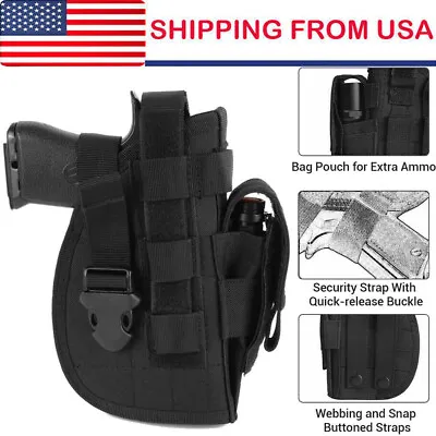 Tactical Adjustable Pistol Gun Thigh Molle Belt Right Handed Pistol Holster • $12.34
