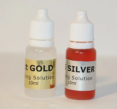 £11.99 • Buy 10ml 9ct Gold + 10ml 925 Silver Tester Spot On Testing Solution Kit Fluid 