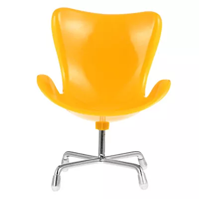  1:6 Mini Plastic Chair Yellow Armchair Swivel Egg Chair Dollhouse Furniture-RW • £11.69