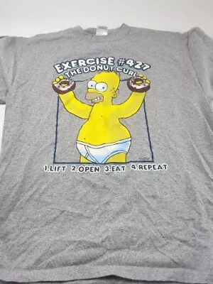 Vintage T-shirt Simpsons Homer Donuts 2002 Y2k Thrashed Grunge Sz L • $15