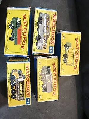 Vintage MATCHBOX LESNEY Lot Cars Diecast 5 Piece Lot Original Boxes • $82.50