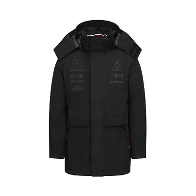 Mercedes AMG Petronas F1 Team Replica Waterproof Puffer Winter Coat Jacket Black • £175