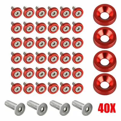 $15.83 • Buy 40×JDM Billet Gasket Fender Bumper Washer/Bolt Engine Bay Decor M6 Dress Up Kit