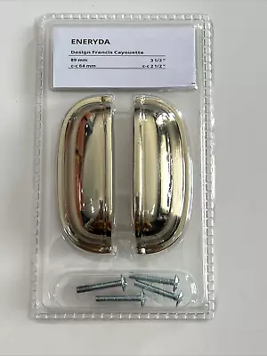 $22.25 • Buy PACK OF 2 Ikea ENERYDA Cup Cabinet Pull Brass Color 3 1/2  903.475.15