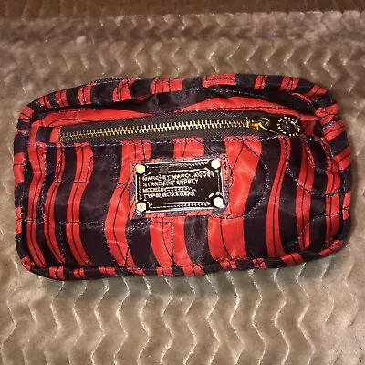 Marc Jacobs STANDARD SUPPLY Cosmetic Bag Pouch Red/ Black 8.5” X2.5” X 5'New • $20