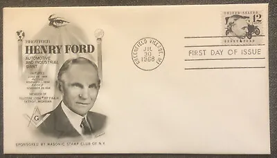£4.99 • Buy FDC Special Stamp Cover Masons Masonic USA 1968 Henry Ford Palestine Lodge