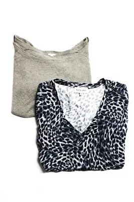 Bella Dahl Womens Leopard Print V Neck Shirts Gray Size XS Lot 2 LL19LL • $19.99