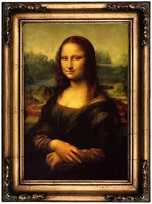 Da Vinci Mona Lisa Wood Framed Canvas Print Repro 12x18 • $109.37