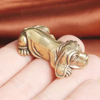 Tabletop Figurine Brass Dog Animal Statue Small Sculpture Home Decor Gifts • $10.99