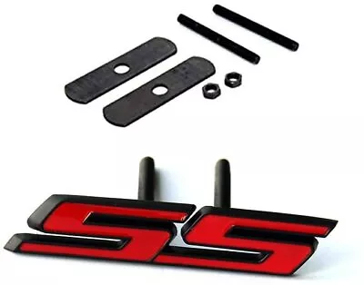 1pc OEM Grille Ss Emblem 3D Badge For Camaro Ss Chevy Sierra Black Red • $11.89